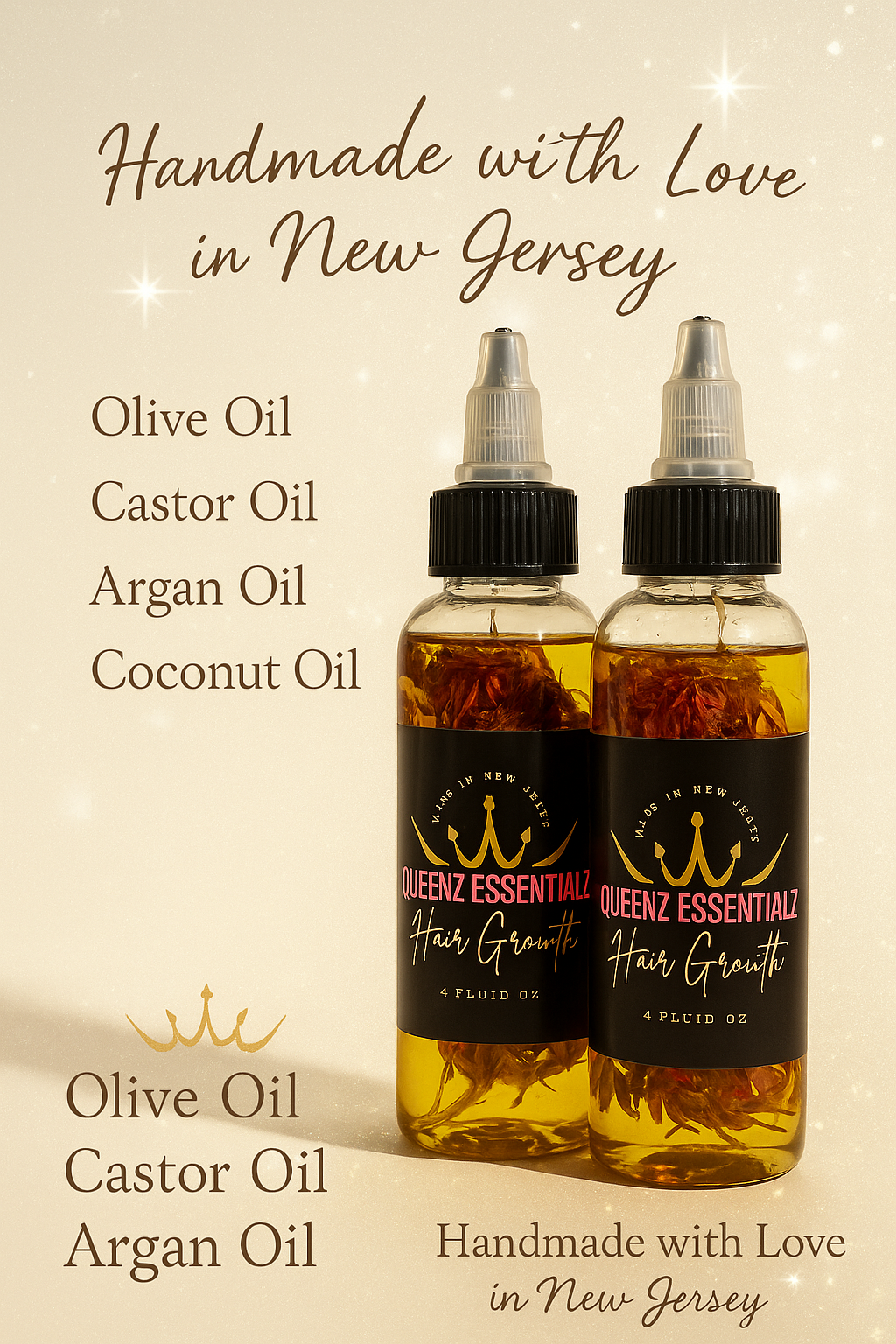 QueenZ EssentialZ Hair Growth Oil, wild growth, Visibly thicker and stronger hair