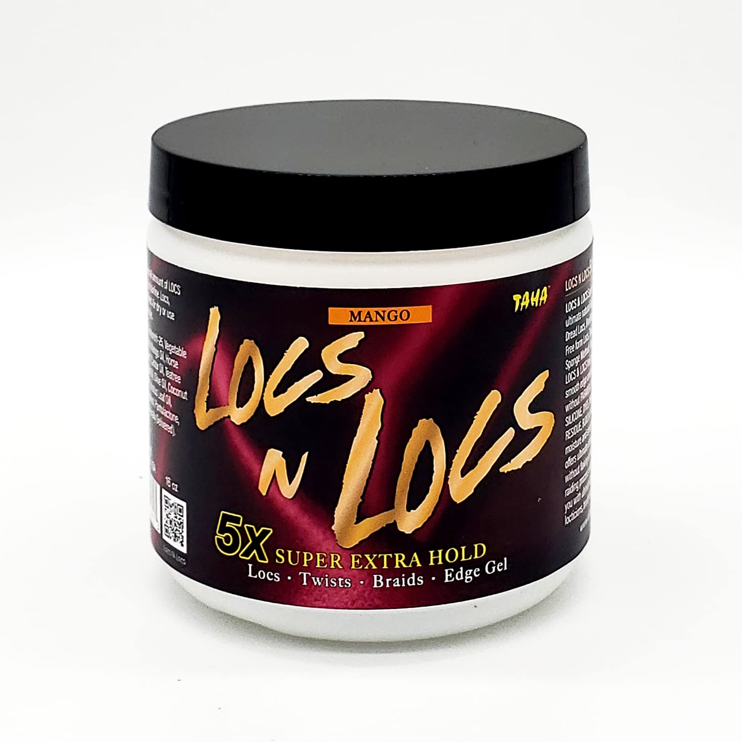 Taha Locs & Locs Gel - 5X Super Extra Hold, Natural & Non-Damaging for Locs, Braids, Twists - 16 Oz (Mango, 1 Pound