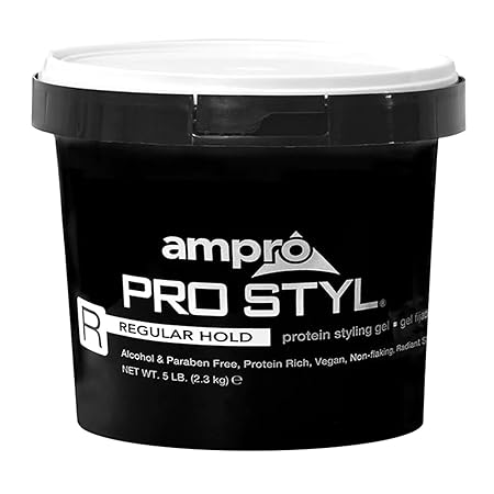 AmPro Pro Styl Styling Gel - Protects and Strengthens Your Strands - Non-Flaking, Alcohol Free, Vegan Formula - Flexible, Touchable Hold for All Hair Textures - Regular - 80 OZ
