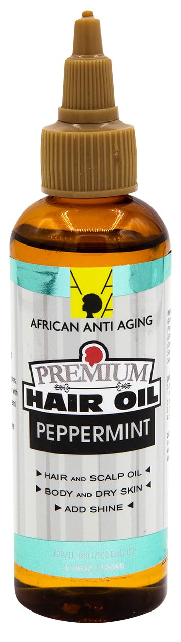 African Anti Aging Premium Hair Oil Peppermint 3.38 Oz