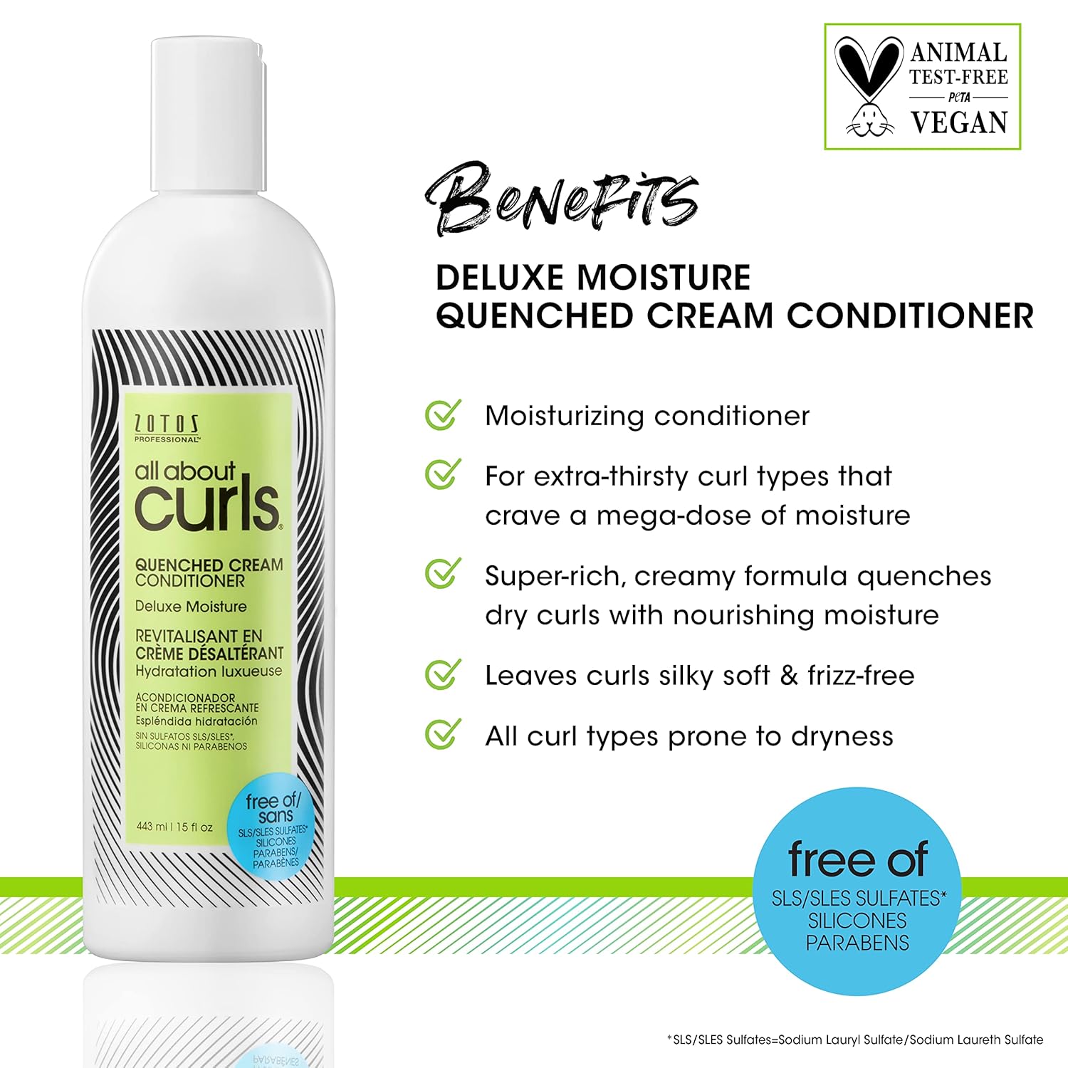 ALL ABOUT CURLS Daily Cream Conditioner Essential Moisture for All Curly Hair Types | Strengthens | 3X Resistance to Breaking | Cruelty-Free & Sulfate-Free, 15 Fl Oz