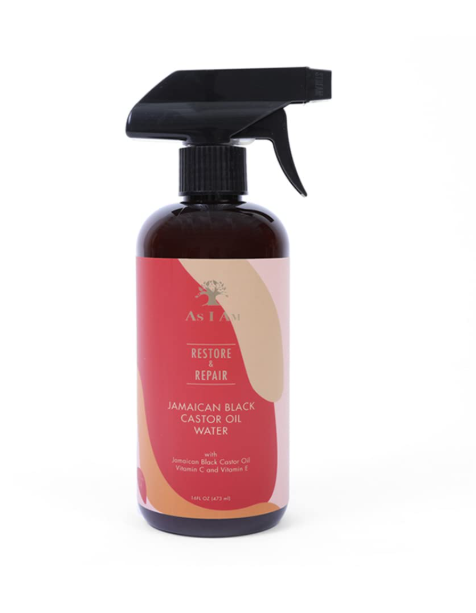 As Am JBCO Water 16 oz - Nano Curl Strengthener - Moisturizes and Detangles - Anti-Frizz - Increases Fiber Strength - Enriched with Jamaican Black Castor Oil, Vitamin C, and Vitamin E