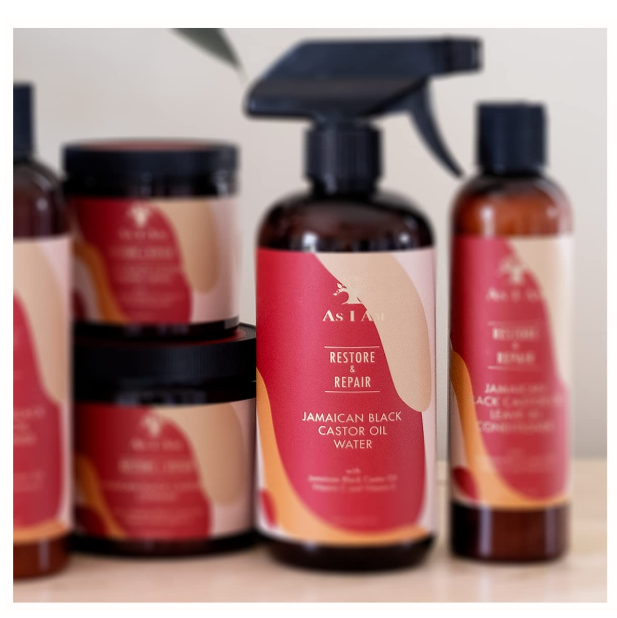 As Am JBCO Water 16 oz - Nano Curl Strengthener - Moisturizes and Detangles - Anti-Frizz - Increases Fiber Strength - Enriched with Jamaican Black Castor Oil, Vitamin C, and Vitamin E