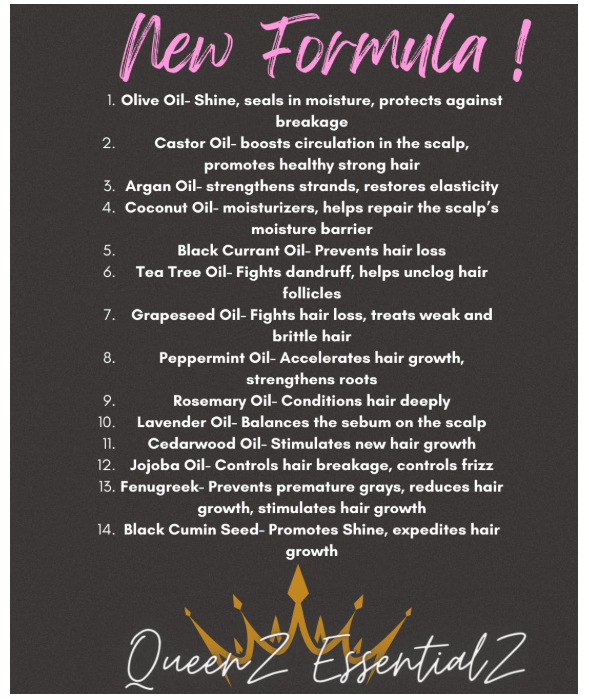 QueenZ EssentialZ Hair Growth Oil, wild growth, Visibly thicker and stronger hair