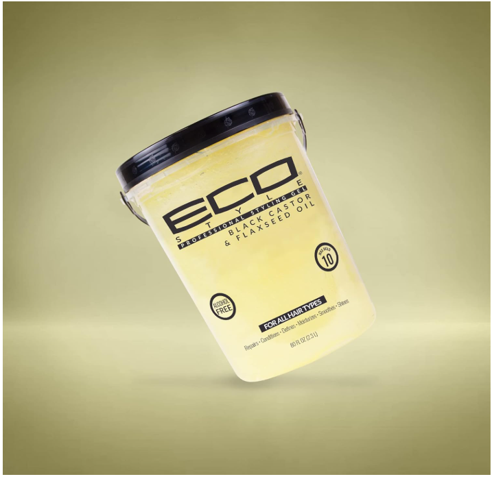 Eco Style Black Castor and Flaxseed Oil Styling Gel - Helps Nourish and Repair Damaged Hair - Promotes Healthy Scalp - Provides Superior and Weightless Hold - Delivers Long Lasting Shine - 80 oz