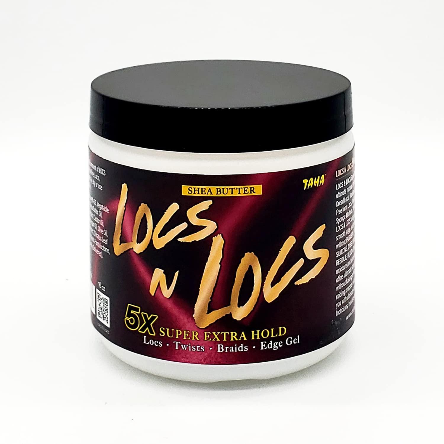 Taha Locs & Locs Gel - 5X Super Extra Hold, Natural & Non-Damaging for Locs, Braids, Twists - 16 Oz (Original(Shea Butter)
