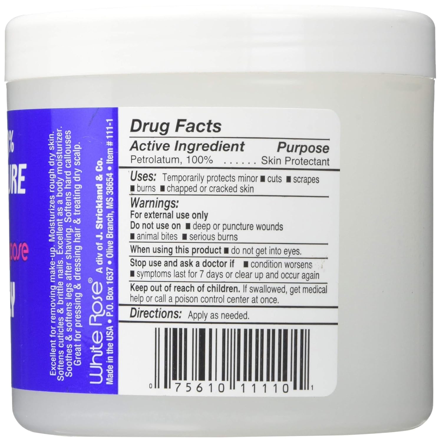 White Rose Petroleum Jelly, 12 Ounce