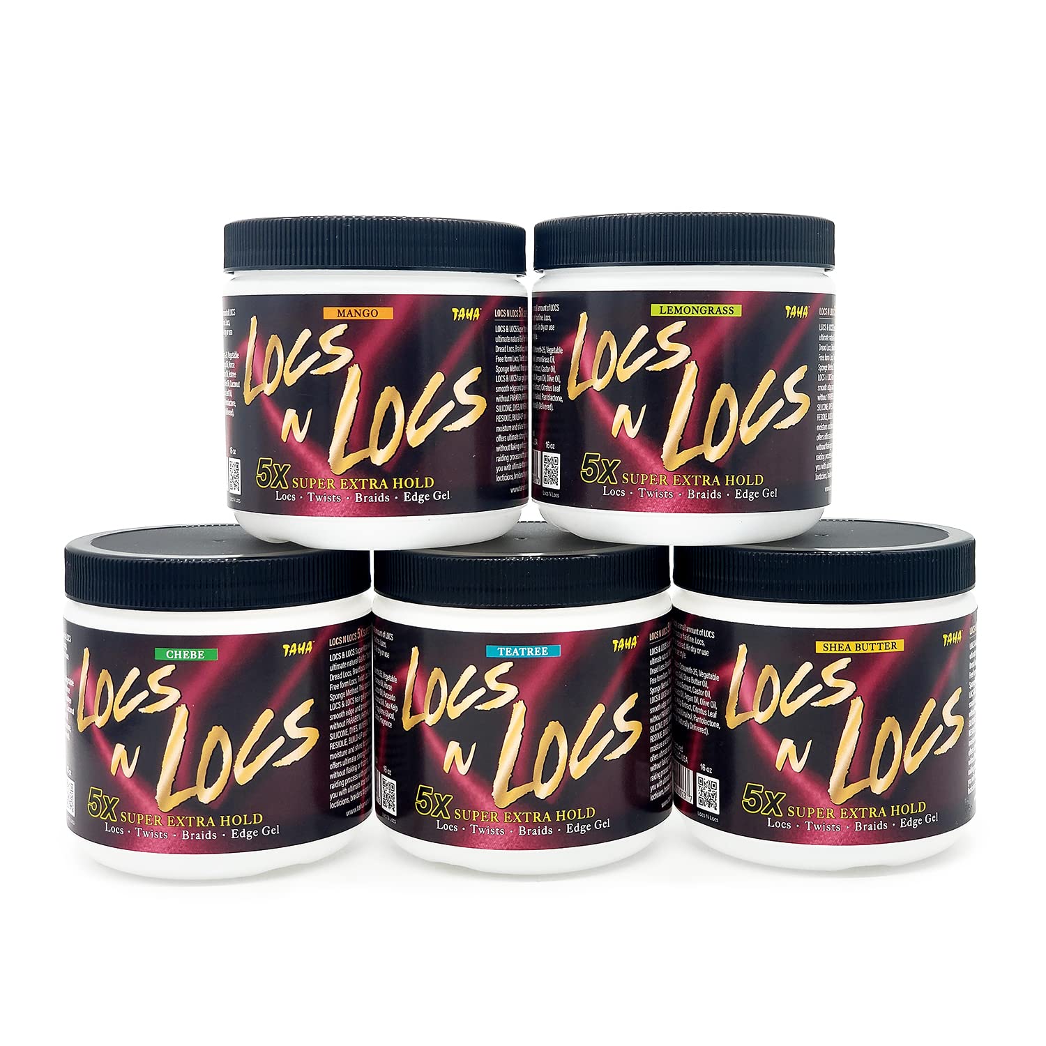Taha Locs & Locs Gel - 5X Super Extra Hold, Natural & Non-Damaging for Locs, Braids, Twists - 16 Oz (Mango, 1 Pound
